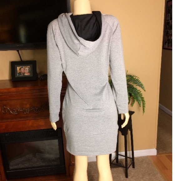 Gray Sweatshirt Dress - Picture 2 of 3